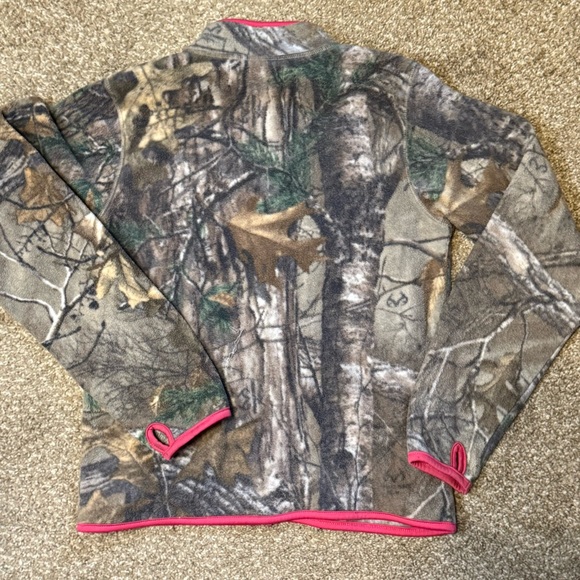 Realtree girls fleece jacket camo with pink trim XL 14-16 GUC - Picture 2 of 6